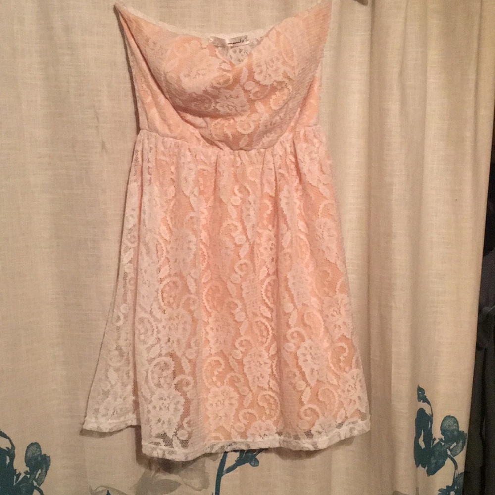 Lace and Apricot mini dress